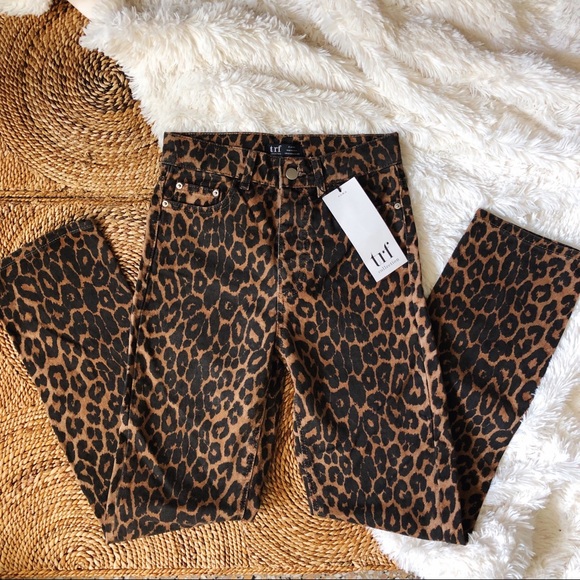 Zara Denim - NWT zara trf leopard animal print high rise pants